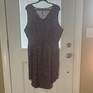 Wine Cheetah Sleeveless Dress